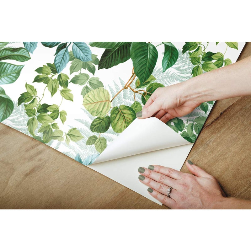 RoomMates RMK11232WP Green Rainforest Leaves Peel and Stick Wallpaper - Image 5